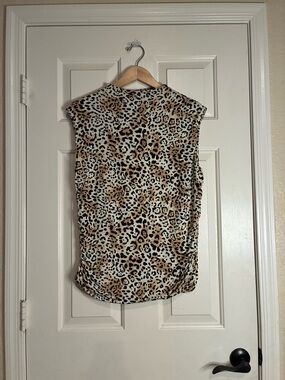 Maurices Leopard Print Sleeveless Tank - Tan/Black/Cream